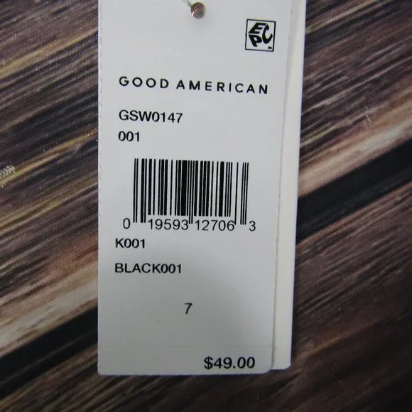 Good American NEW 4XL Size 7 C Cup Black Triangle Bra Crinkle Swim Beach Summer - Picture 2 of 5